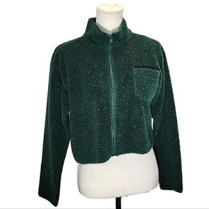 Union Bay. Vintage, Green cropped Teddy Jacket. Size Small
